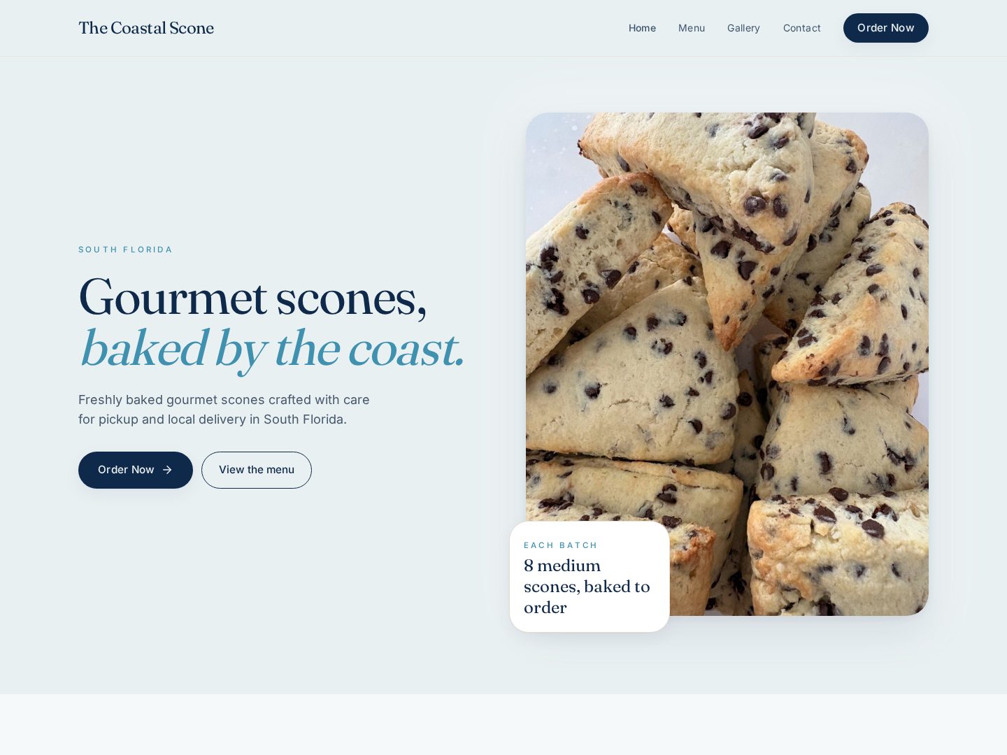 The Coastal Scone website homepage