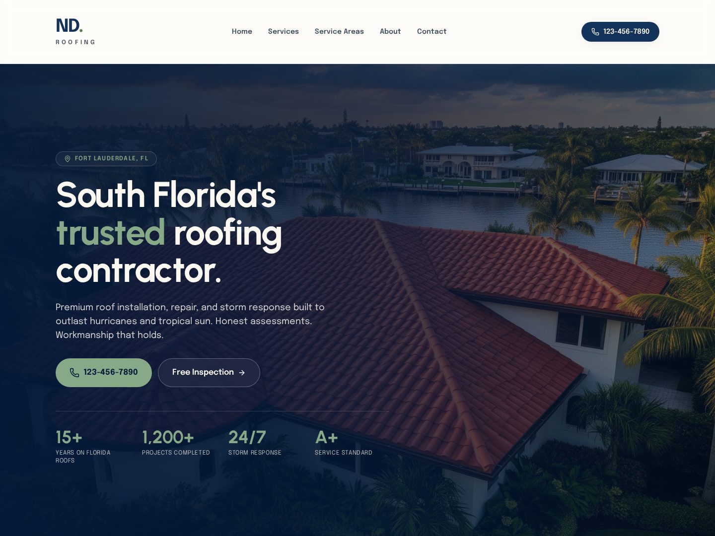 ND Roofing website homepage
